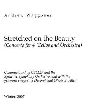Stretched on the Beauty concerto for 4 cellos & orchestra